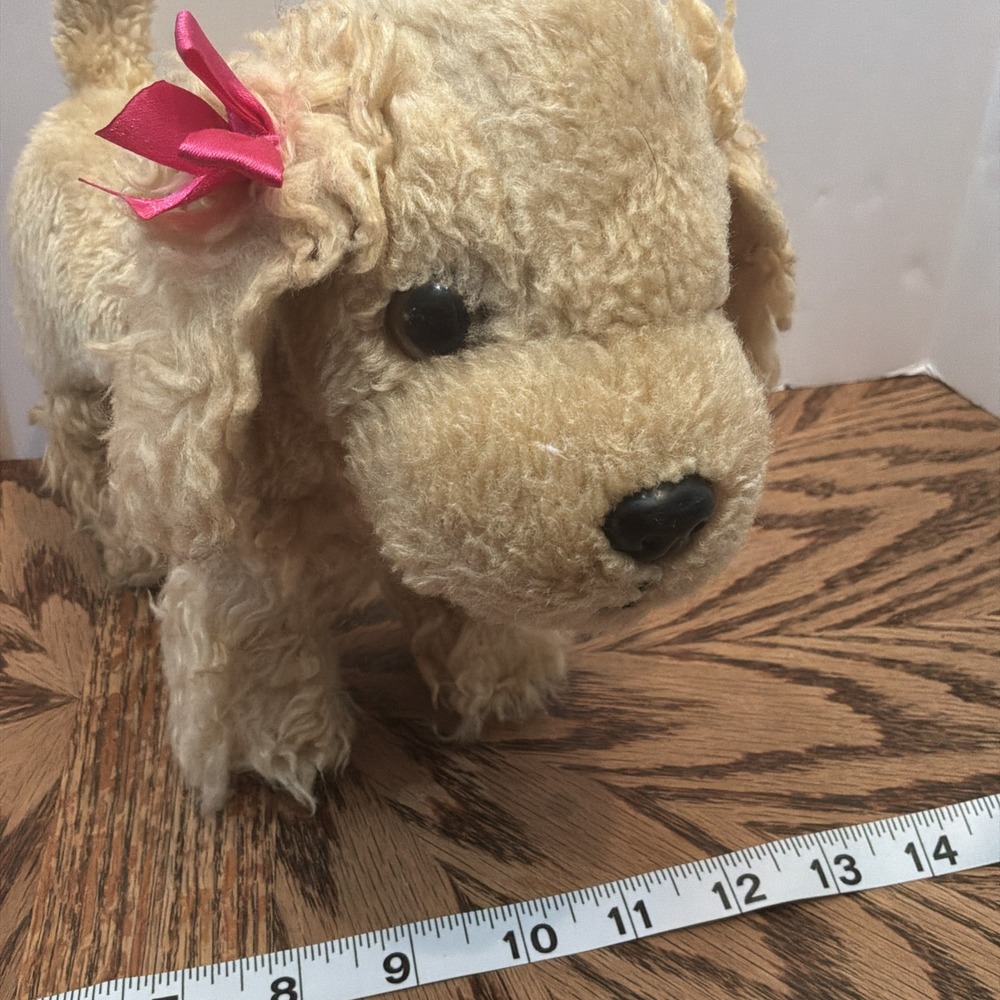 Battat Cocker Spaniel Puppy Dog 9" Plush Tan‎ Pink Bow Stuffed Animal Toy